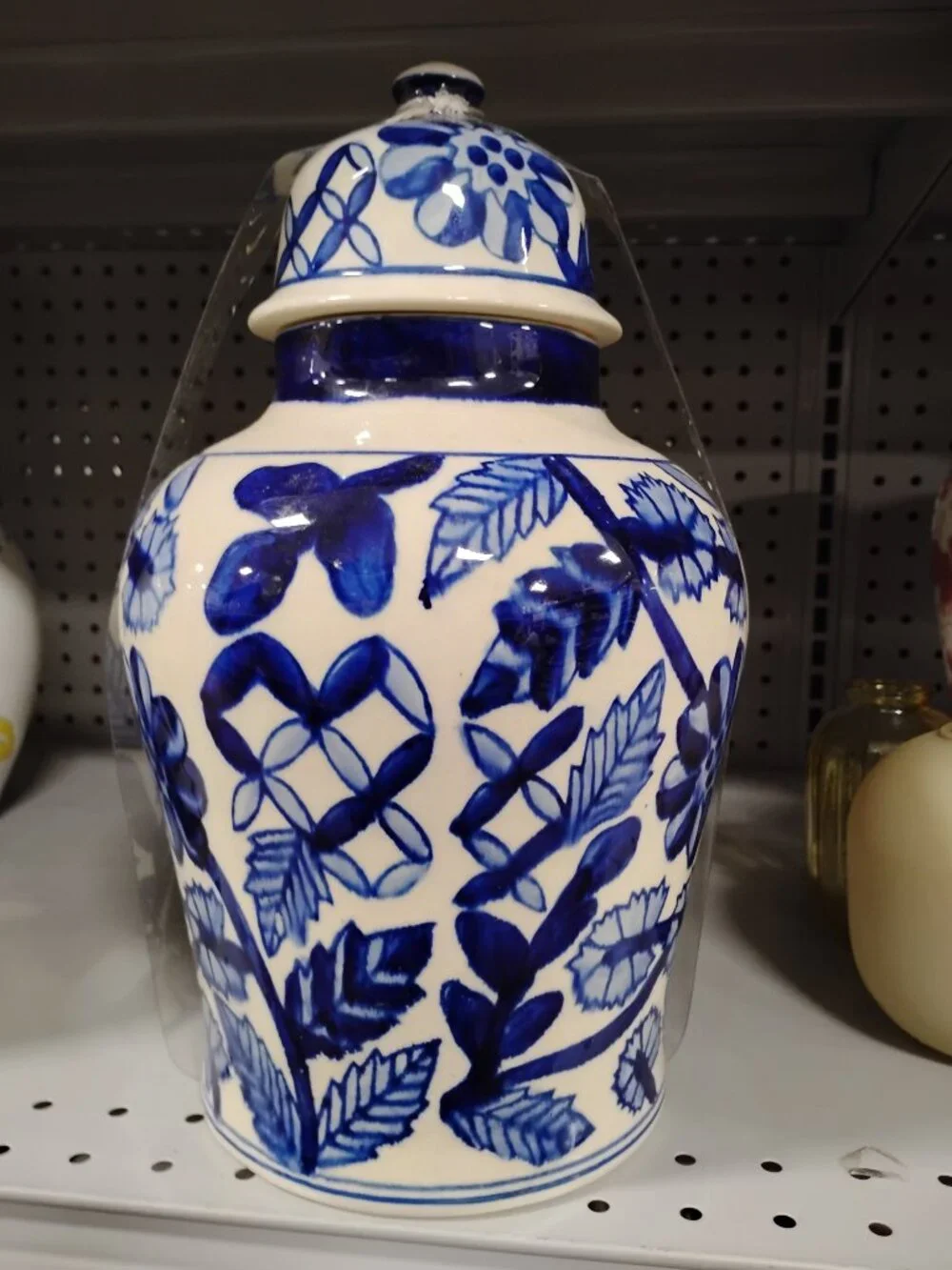 New Ceramic Vase Jar With Lid Blue And White